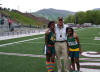 Mariah Richardson, Coach Pantas and Emagine Montgomery, ACR Middle School Hurdlers