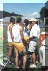 Brent Moore (Green hair) with Cade Liverman, Kris Fant and Coach Pantas
