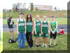 Brent Moore (left) with Cory Moore (2nd from right) Middle School hurdlers 2002